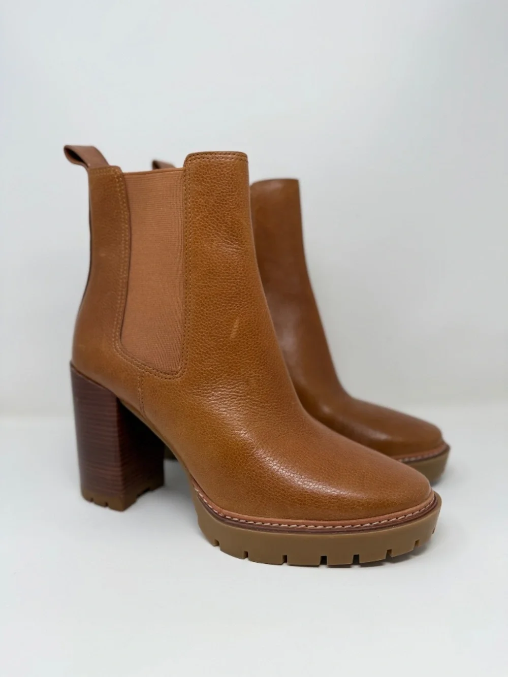 New Tory Burch Carson Lug Sole High Heel Boot Sz 10.5